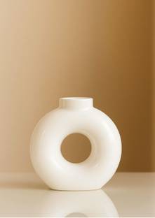INNOV Ceramic Donut Vase – Table Wall Floor Decor | Glass & Wooden Surface Friendly Ceramic Vase
