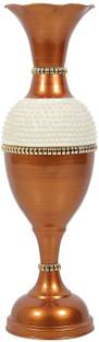 Procyon Iron Vase (24 inch, Gold, White) Iron Vase