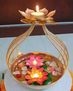 winscrafts Lotus T-Light Urli Iron Vase