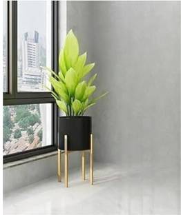 Crafty Creation Indoor Round Planter with Metal Stand Plant Container Set Iron Vase Iron Vase Iron Vase