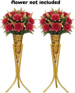 king shine Home Decor Corner Centerpiece Gift Item and use full matel stand Iron Vase