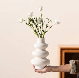 OriginalCeramics OriginalCeramics Exclusive White Spiral Art Ceramic Vase Ceramic Vase