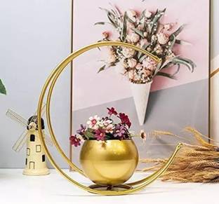 Deco Dream Geometric Metal Moon shape Flower Vase Iron Vase