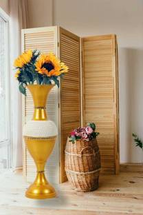 अनाबिया Cast Iron Vase (24 inch, Gold) कच्चा लोहा वास