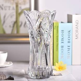 Tnglov Crystal Vase Glass Flower Vase Pot Crystal Clear Vase for Living Long Glass Vase Crystal Vase