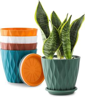 DEEJET Flower Pot Set for Planting Indoor and Outdoor Plastic Vase Plastic Vase