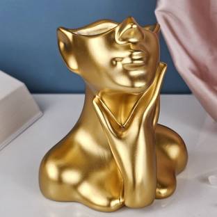 Satyam Kraft 1 Pcs Small Human Face Shape Resin Flower Vase for Home, Bedroom, Living Room Resin Vase