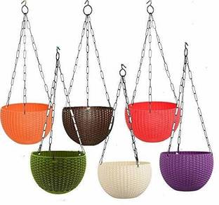 VirajSanchi Virajsanchi Plant Container 6 inch Pack of 6 Pieces Plastic Vase