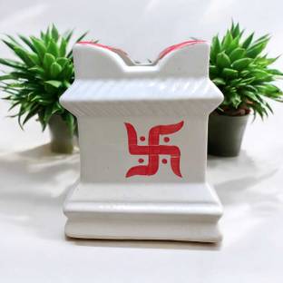 The Potter Ceramic Tulsi Planter Pots Square Flower Pot Drainage Hole Plant Ceramic Vase