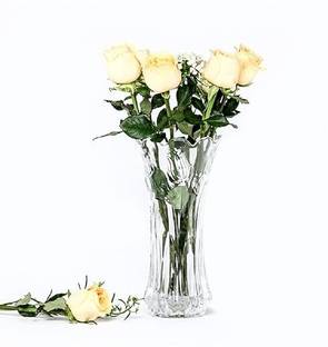 GREATZON Decorative Centerpiece Table Top Glass Vase for Living Room Glass Vase