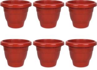 JOREN Red Round 8 Inch Plastic Pot Plastic Vase