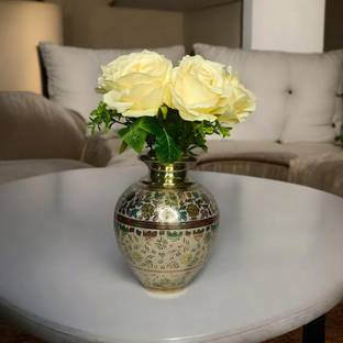 M.L.CREATIONS Elegant Brass Flower Vase – Timeless Home Décor Brass Vase