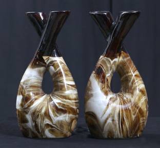 TOTOS MART marble finish flower pot Ceramic Vase