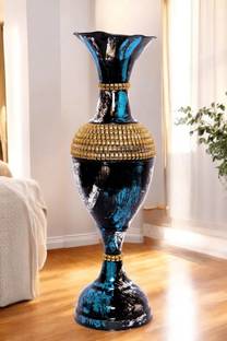 Procyon Decorative Flower Vase | Handcrafted Flower Pot Golden Floral Design Iron Vase