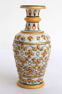 Craft International Marble Handicrafts Jali Flower vase for Home Decor Stoneware Vase