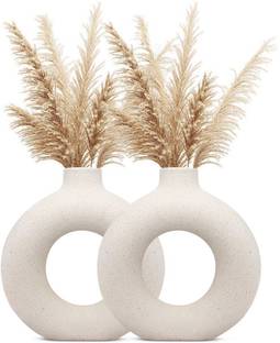 Saikara Collection Saikara Collection Donut Shape Ceramic vases Office Desk Flower Vase Pack of 2 Ceramic Vase