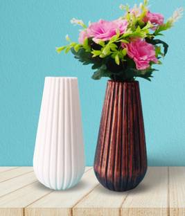 Flipkart SmartBuy (Pack of 2) Muskmelon Design Flower Pots Vases Microfibre, Plastic Vase