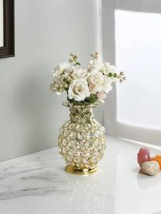Yunus Clear Flower Vase - Beautiful Lead Crystal Vase for Living Room Iron, Crystal Vase