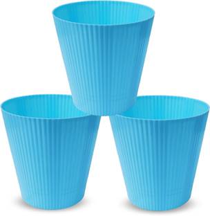 AGAMI Flower pots flower vase (Pack of 3) Microfibre, Plastic Vase