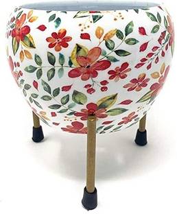 decormaster Designer Indoor Plant Pots with Stand Decorative Pots for Indoor Plants Iron Vase