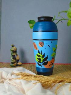 Dakshina Art Hand-painted Home Decor Bedroom Corner Table Living Dining Room Glass Vase Terracotta Vase