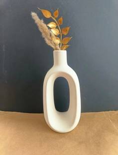 KTCeStore Exclusive White Rectangular Ceramic Vase Ceramic Vase