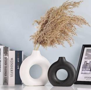 OriginalCeramics Donut Shaped 8+6 Pack of 2 Ceramic Vase
