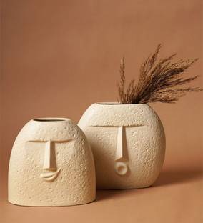 The Transit Story Combo Smile/Blowing Kiss Face Vase-bedroom/living room/Home decor showpiece Ceramic Vase