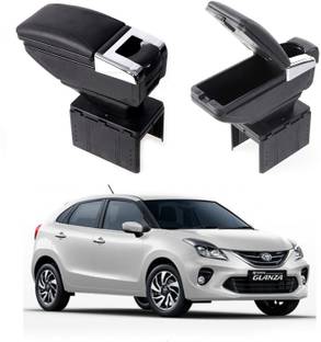 Oshotto PU Leather AR-01 Car Armrest Console Box For Glanza Black Car Armrest