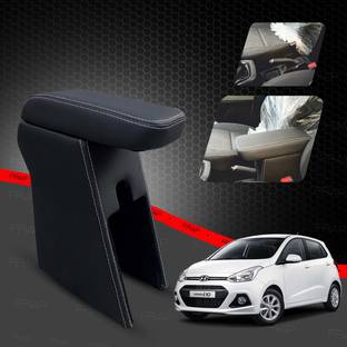 Frap Premium Armrest For Hyundai I10 Grand with Moulded Foam(Nappa,White Stitching) Car Armrest
