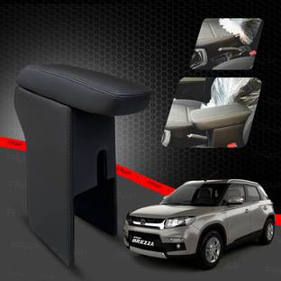 Frap Premium Armrest For Maruti Old Brezza with Moulded Foam(Nappa,Black Stitching) Car Armrest