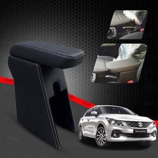 Frap Premium Armrest For Maruti New Baleno with Moulded Foam(Nappa,White Stitching) Car Armrest