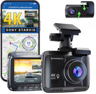 CrossBeats RoadEye DC03 4K Front and Rear Dashcam|Sony Starvis|GPS & ADAS|WDR Night Vision In-car Camera System