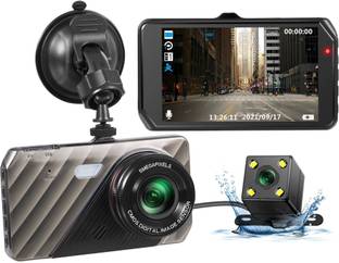 QAWACHH Touch Screen Dash Cam 4" 1080P Dual Lens Car DVR Recorder Front and Rear Camera In-car Camera System