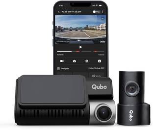 कुबो Smart Dashcam Pro 3K & Rear Cam|5MP UHD|2MP FHD Rear|Sony Starvis Sensor|3.2 LCD NA व्हीकल कैमरा सिस्टम