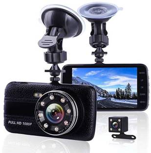 Techdash 4 inch Screen Dash Cam 1080p HD Car DVR Dual Camera Dash Cam Reverse Assist Camera System