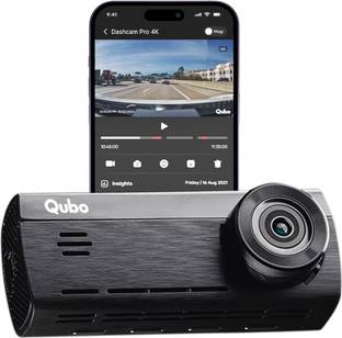 कुबो Smart Dashcam Pro 4K| UHD+| ADAS| NightPulse Vision|GPS |2.8Display|1 TB SD NA व्हीकल कैमरा सिस्टम