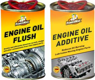 POWERMAX Engine Oil Flush + Engine Oil Additive Petrol/Diesel Engine Engine Cleaner