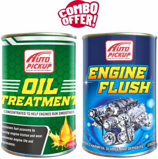 AUTO PICKUP Premium Quality Oil Treatment & Engine Flush Combo Pack 2 Engine Cleaner