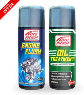 AUTO PICKUP High Quality Engine Flush And Oil Treatment Combo Pack of 60 ML Only for Bikes Engine Cleaner