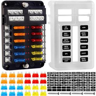 Zomei 12V Universal 12-Way Circuit Fuse Holder with LED Vehicle Fuse