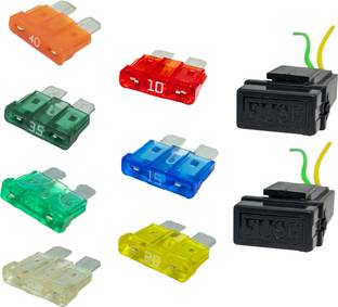 Ovicart Blade Fuse Holder Plastic 2x With 7 Fuse (10A, 15A, 20A, 25A, 30A, 35A, 40A) Vehicle Fuse