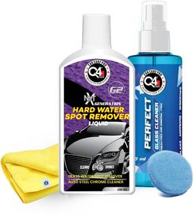 Q4EVER Q4 EVER Car Glass Hard Water Spot Remover 100ML (LIQUID) (4 Items Pack) Liquid Vehicle Glass Cleaner