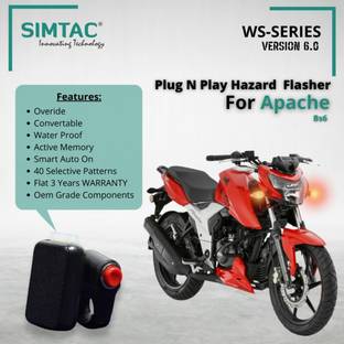 SIMTAC Front, Rear Flasher Indicator Light for TVS Apache 4V 160 /200 ( BS6 ), Apache RTR 180, Apache