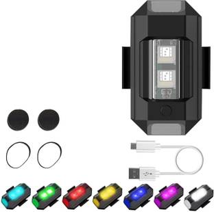 TRUWEL Waterproof Universal Rechargeable Safety Aluminium Helmet Light 7 Colors Indicator Light Motorbike LED (1 V, 1 W)