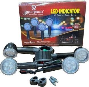 Golden Fox Front, Rear LED Indicator Light for Royal Enfield CLASSIC REBORN 350, Classic ( BS4 + BS6 )
