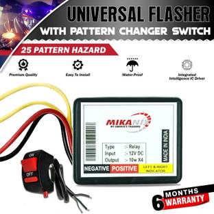 MIKANIX Front, Rear Flasher Indicator Light for Universal For Bike Universal For Bike