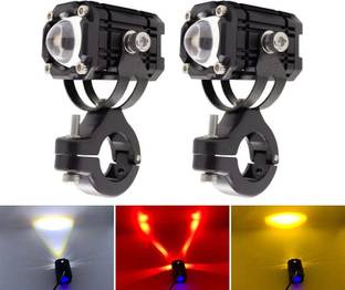 AutoPowerz Universal HK Motorcycle LED Spotlight Headlight three color LED Lens Fog Lamp Motorbike LED (12 V, 30 W)