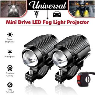 Moto Genius Universal Mini Drive LED Fog Light Projector Lamp For Car Bike Accessories Fog Lamp Motorbike, Car, Truck Xenon (12 V, 12 W)