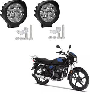 ROYAL AUTO MART Waterproof Round 9 Pearls Headlights_L1-340 Headlight Motorbike LED for Hero (12 V, 15 W)